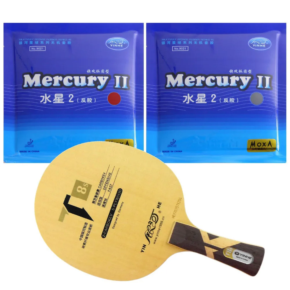 Pro Table Tennis Ping Pong Combo Paddle Racket Yinhe T8s + 2 Pcs Mercury II Shakehand long handle FL | Спорт и развлечения