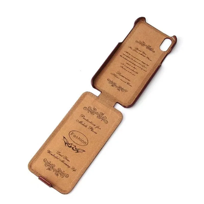 

Luxury Flip Leather Case For iPhone X Vintage Brand Back Cover For iPhone X Vertical Flip up Phone Case