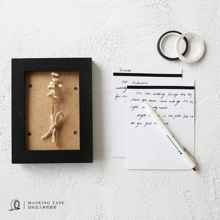 Классическая черно белая Бумага васи лента записная книжка альбом домашний