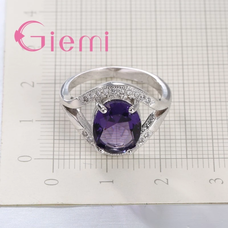 

CIEMI Top Quality Egg Shape Crystal Women Rings 925 Sterling Silver Timbre Pretty Accessories For Lover Wife Anniverssary Gifts