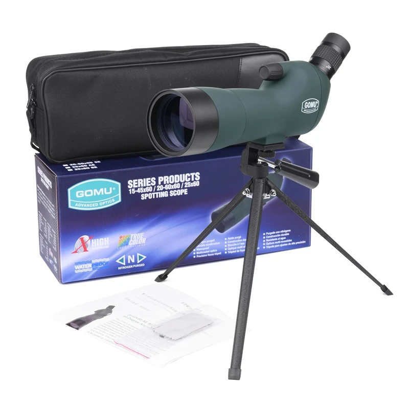 20-60x60 Зрительная труба зум Монокуляр Birdwatch и универсальный адаптер для телефона крепление lll ночного видения водонепроницаемый телескоп Охота