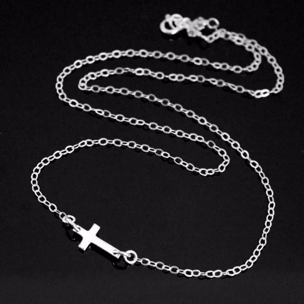 1PC Cross Pendant Necklace Fashion Women Tiny Jewelry Silver Gold Sideways | Украшения и аксессуары