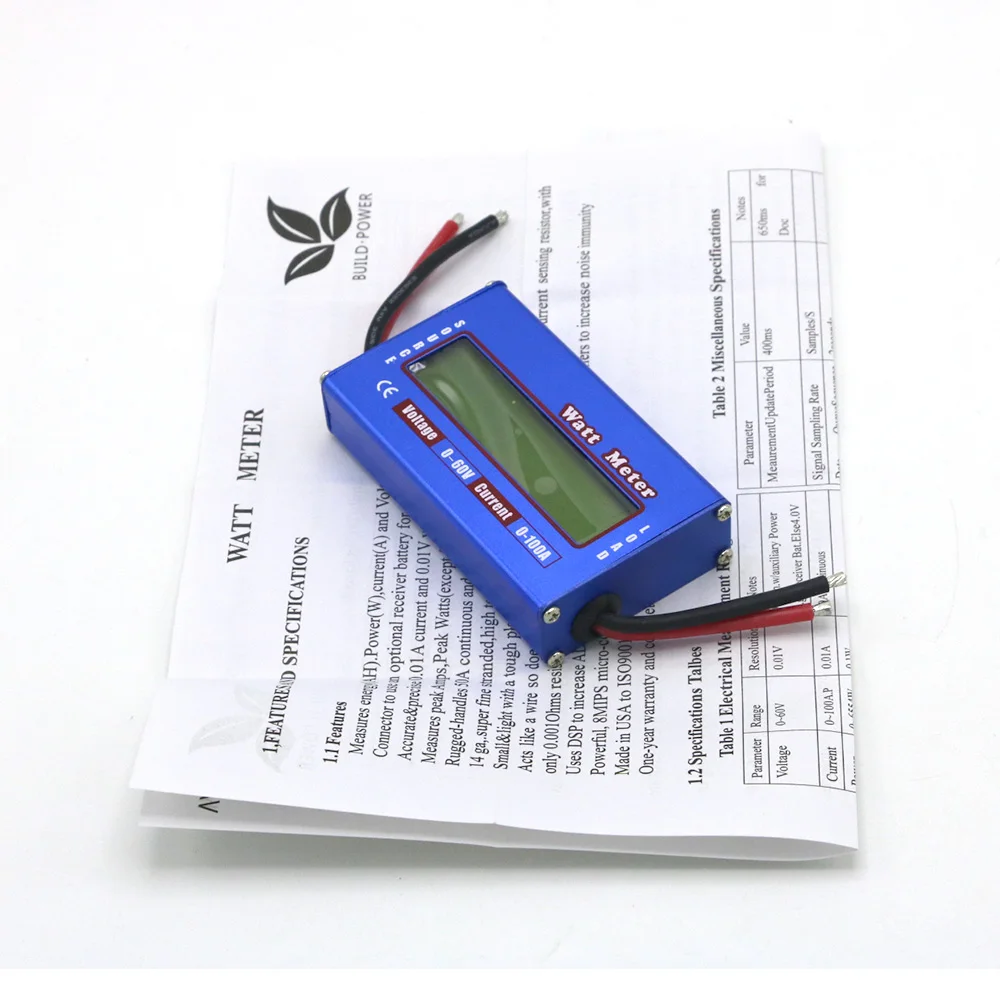 1 шт. RC Ваттметр Ватт метр цифровой ЖК-дисплей 60 в/100A DC напряжение тока Мощность балансировки батарея анализ проверки монитор