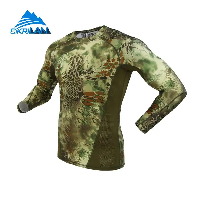 Мужская камуфляжная быстросохнущая тактическая футболка с длинными рукавами