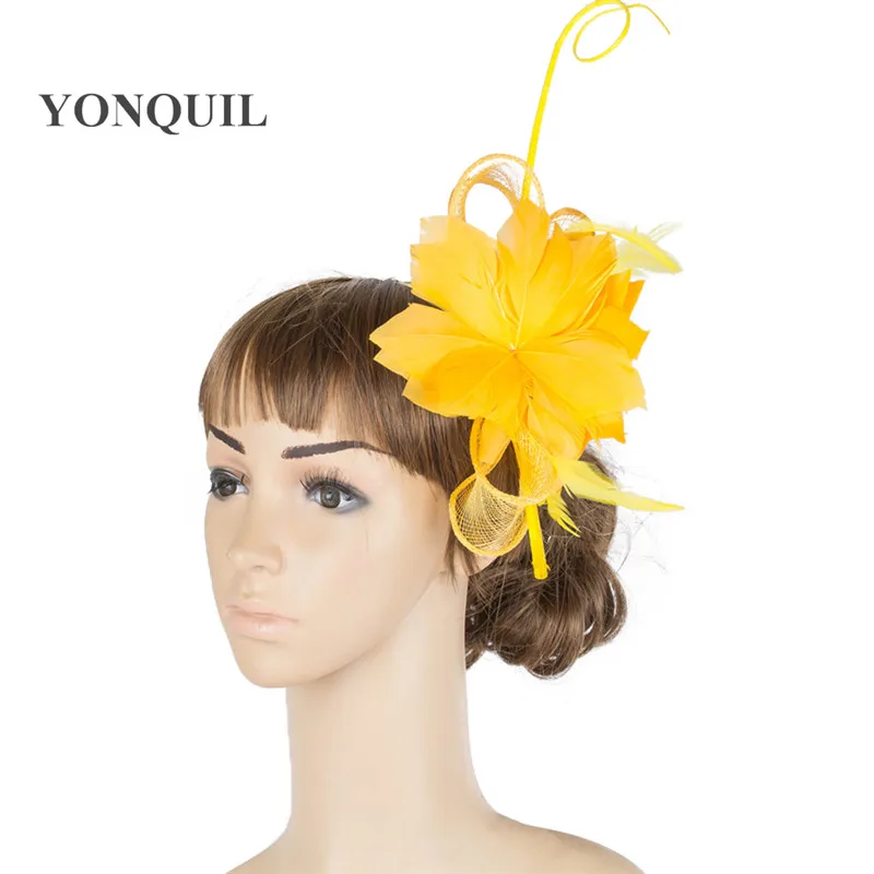 

Gril Derby Sinamay Fascinator Hats Feather Hair Accessories Wedding Headpieces Multiple Color Are Available Ladies Headwear
