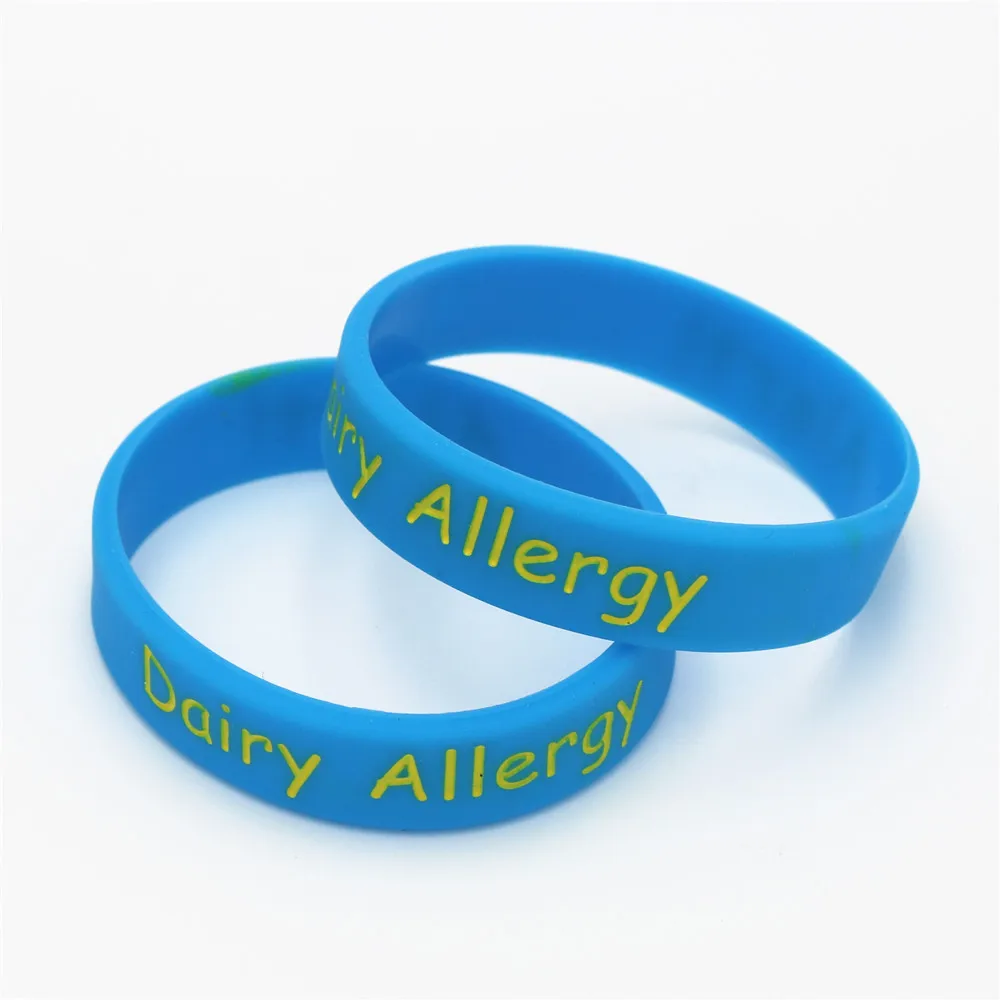 50 шт. медицинский оповещения молочная аллергия силиконовый браслет 5 цветов дети