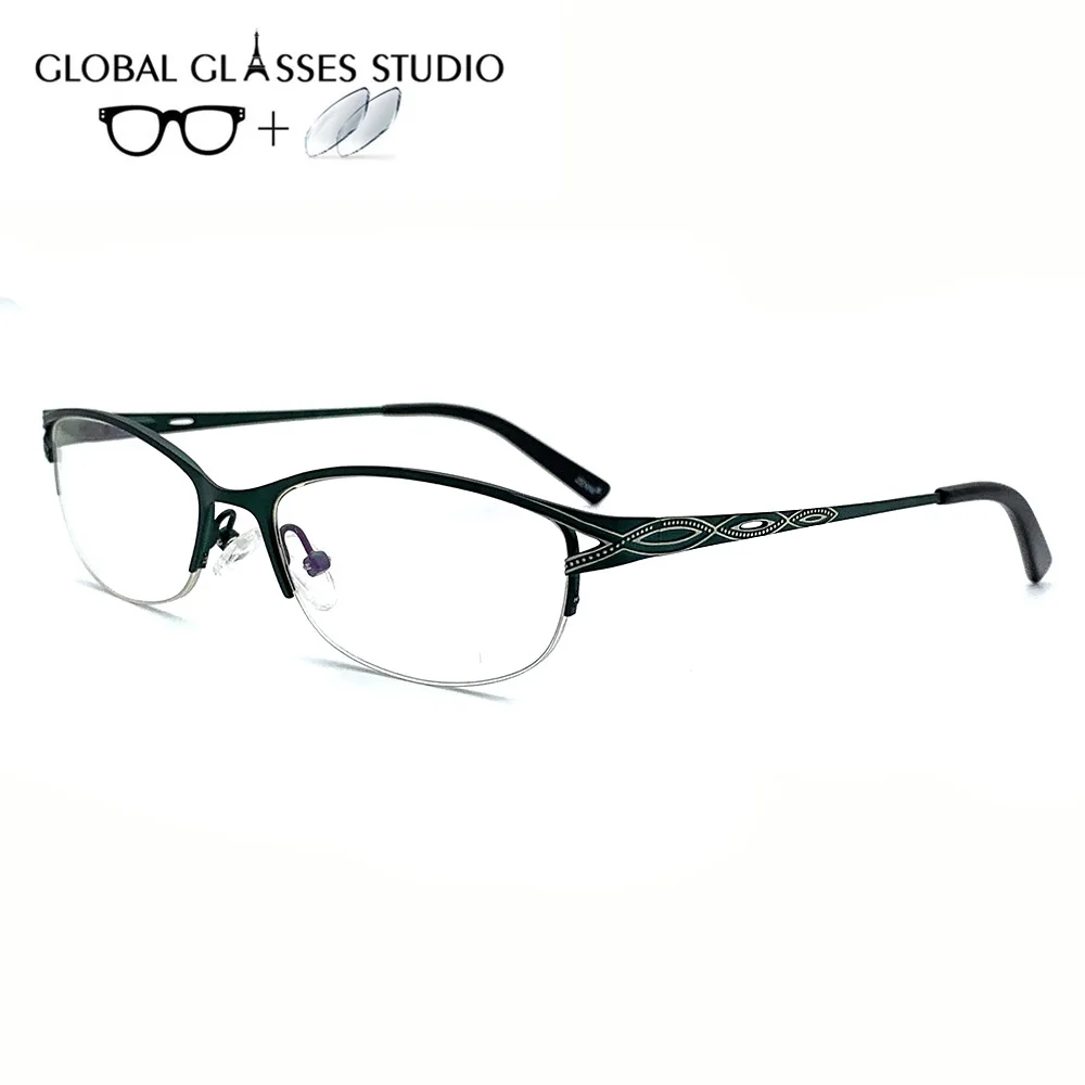 

46JG28004 Women Metal Glasses Frame Eyewear Eyeglasses Reading Myopia Prescription Lens 1.56 Index