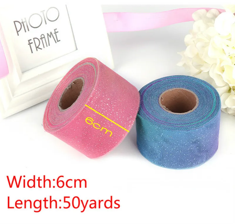 50yard/roll 6/7. 5 см блестящие Серебристые тюль ролл DIY помпонами юбка с бантом торт Топпер пачка мягкая блесток точка декор на свадьбу День рождения