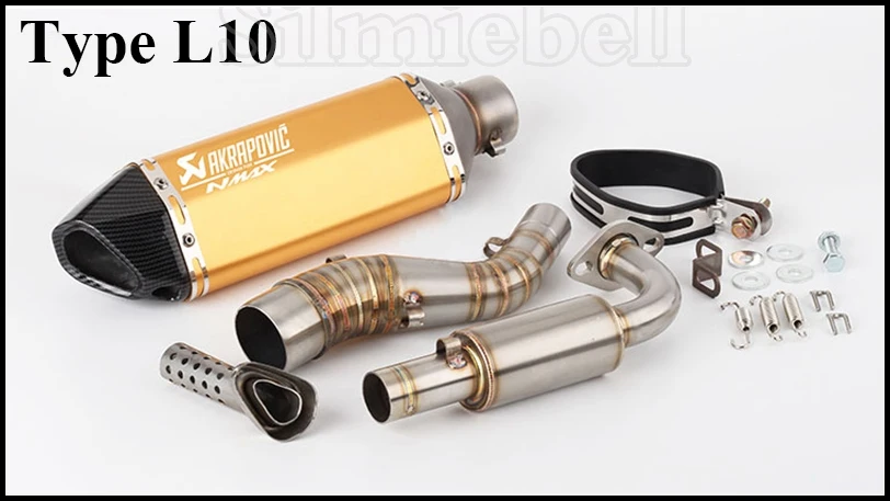 Type L10 NMAX Escape Moto для Yamaha NMAX 155 NMAX 125 NMAX155 NMAX125 слипоны Мотоцикл выхлопная труба akrapovic глушитель с соединительной трубой - Цвет: Type L10