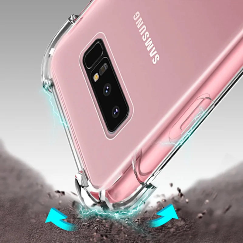 Ясно ТПУ антидетонационных чехол для Samsung Galaxy Note 8 S8 Plus плюс крышка note стекла|glass