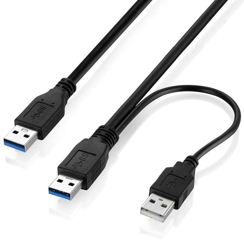 Bochara USB 3,0 тип A+ USB источник питания для USB 3,0 тип A Мужской USB 3,0 кабель для передачи данных из фольги+ Плетеный экранированный для HDD