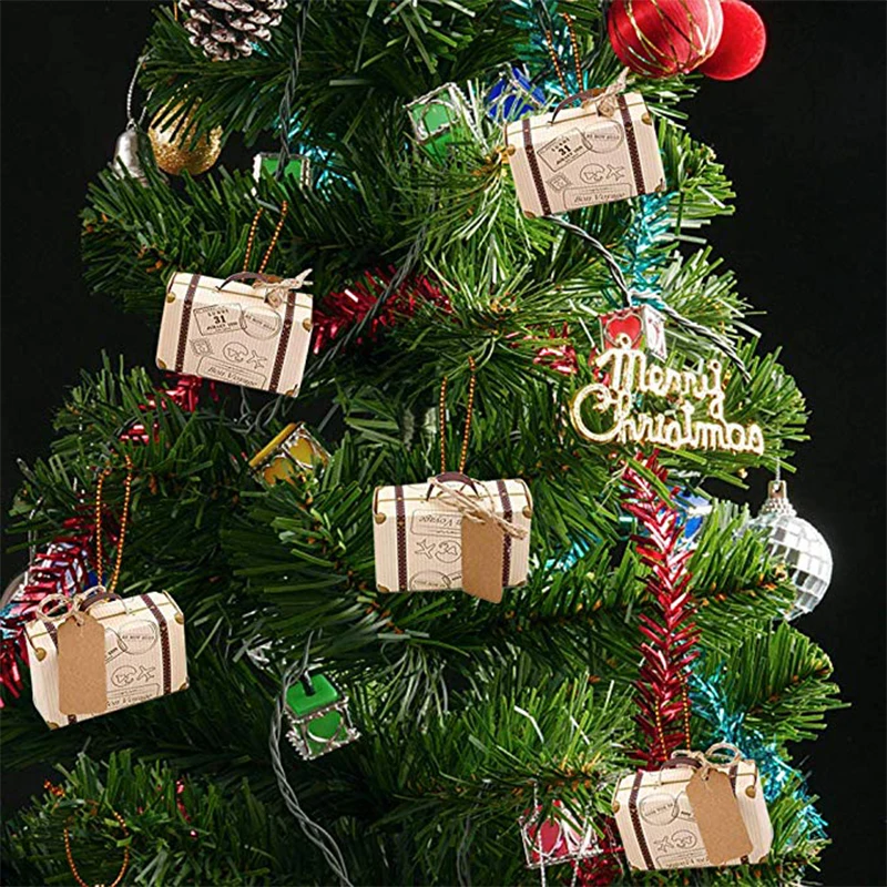 100 шт. мини-чемодан для вечеринки конфетная коробка крафт-бумага с биркой шпагат