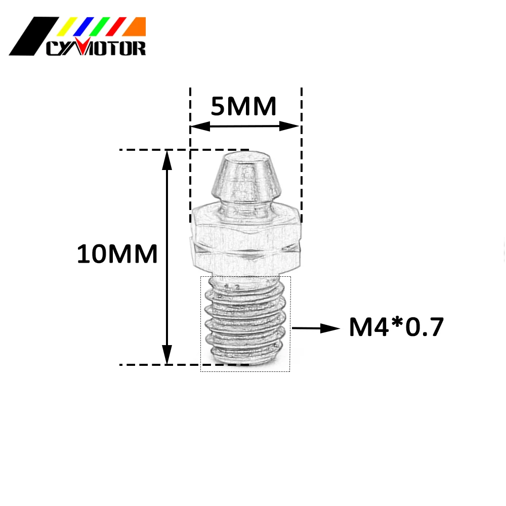 Подставка для ног M4 * 0 7 мотоцикла мотокросса колышек болт зубчатый хвостовик