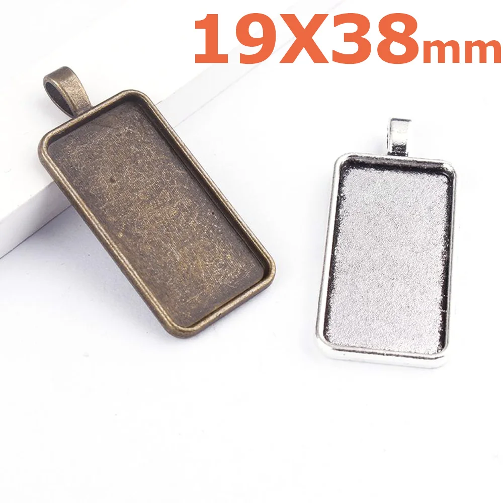 2 шт. старинная серебряная и зеленая прямоугольная модная выпуклая основа пустая