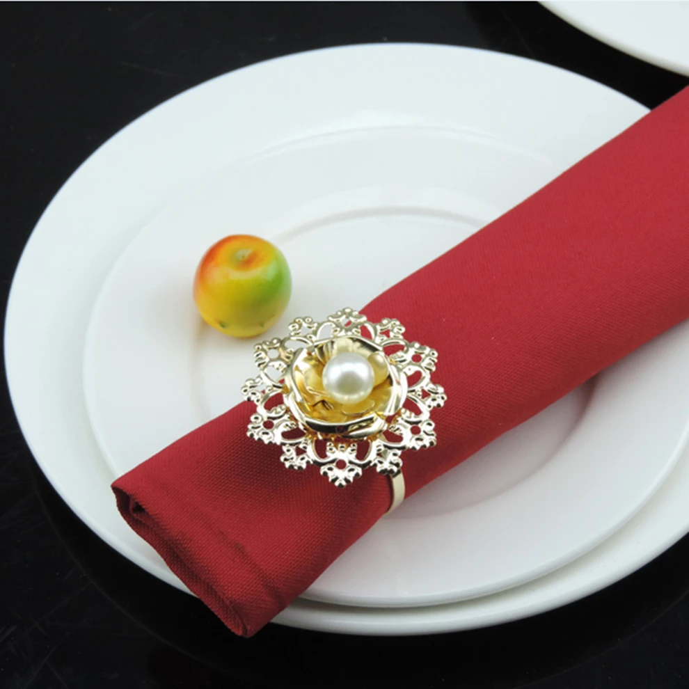 12 шт./лот Континентальная салфетка для ресторанов отелей жемчужное кольцо полое