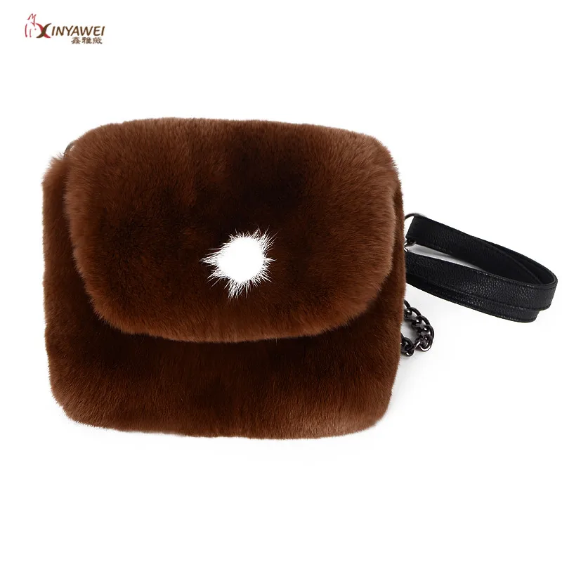 2019 Fashion Plush Multi-Color Mini Bag Female Chain Small Lapel Winter Ladies Go Out Warm Bag. | Багаж и сумки
