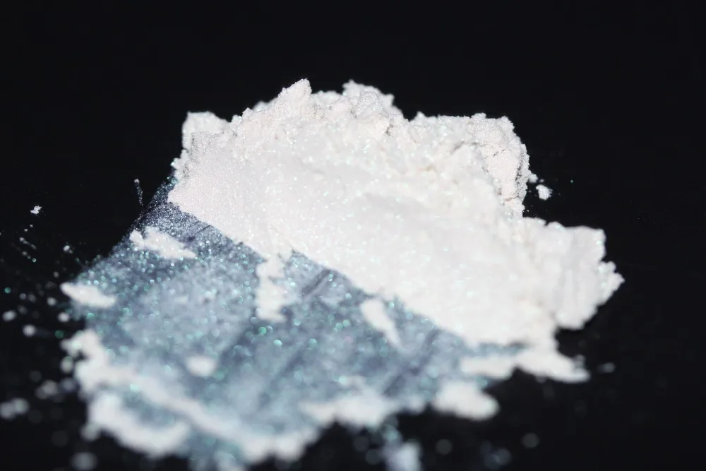 Косметическая пудра из цветной слюды Белый перламутровый пигмент для мыла