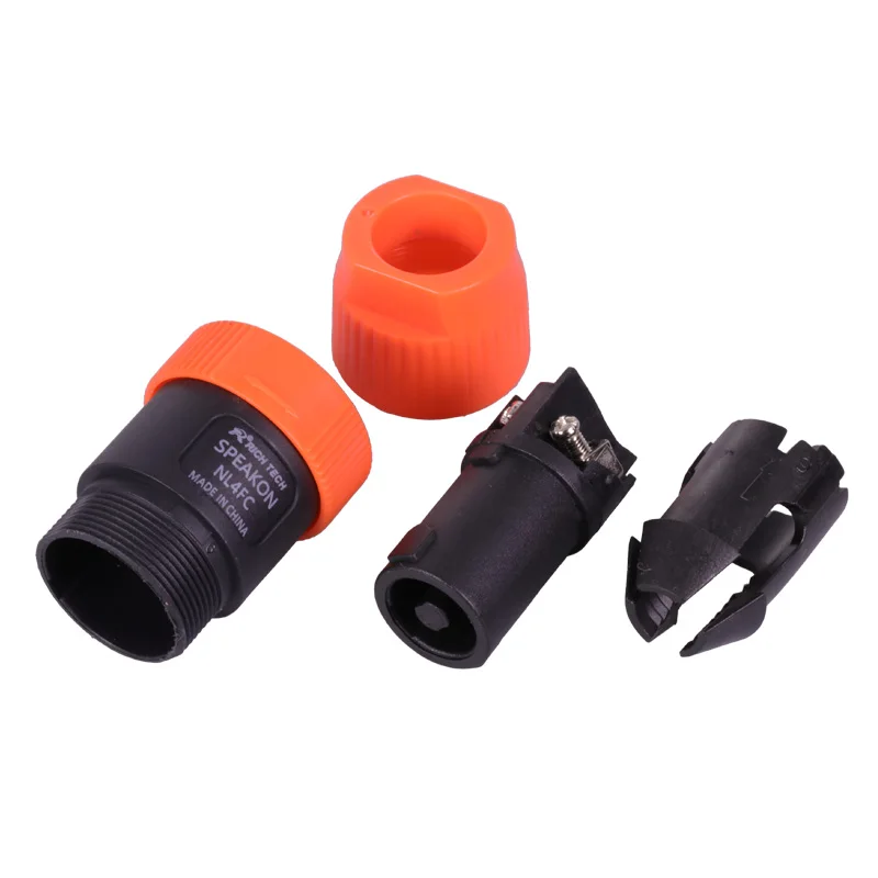 

100pcs High quality 4 Pole Powercon Plug Male Audio Connector orange 4Pin Plug Speaker Cable Connectors