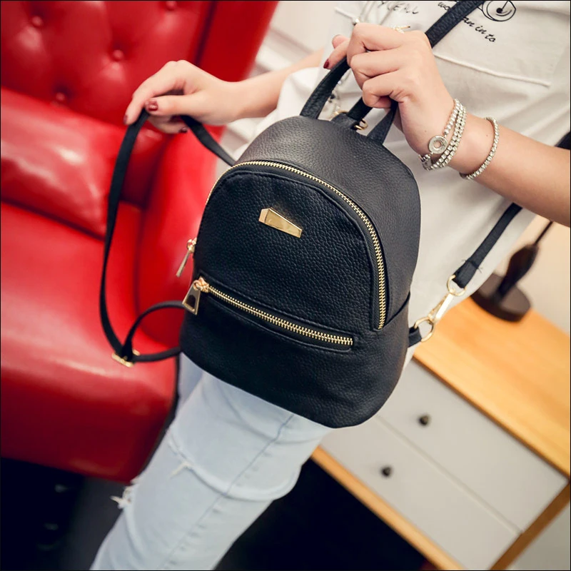 Foikvoon Candy Bags Alligator Mini Backpack For Women Leather Mochilas School Bag | Багаж и сумки