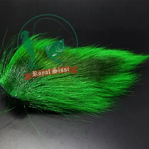 5 цветов большие северные bucktail длинные пряди окрашенные bucktail Волосы мухобойка материал для длинных стримеров, обманщиков, клоузеров, джигов - Цвет: Зеленый