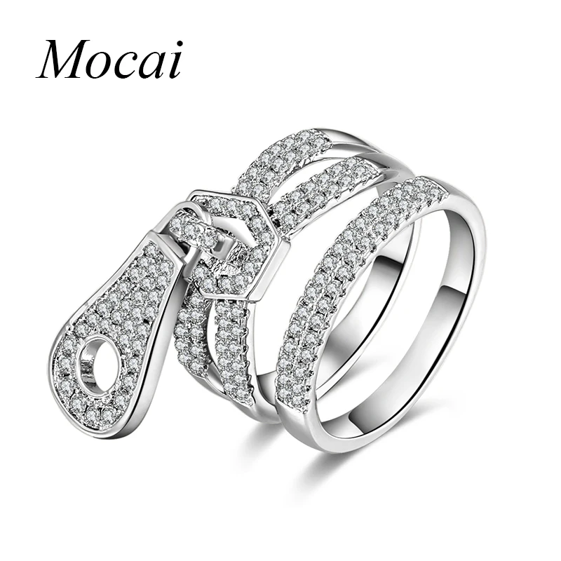 Модные Серебристые Цвет AAA кубического циркония молнии Кольца для Для женщин