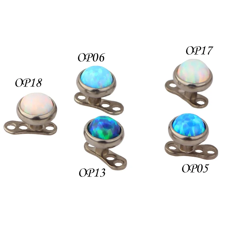1 шт. титановая сталь Опал Камень микро Кожный Якорь пирсинг кожная база якоря