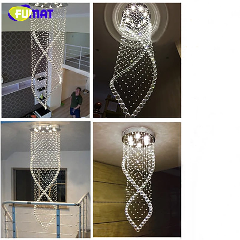 値段 K9クリスタル階段シャンデリア現代ファッション芸術的なスパイラルサスペンション照明gu10 Ledホテルヴィラ吊りランプ