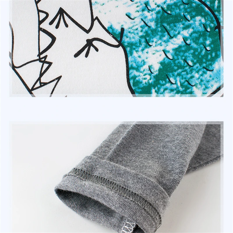 Детская футболка с длинным рукавом принтом динозавров|Толстовки и кофты для