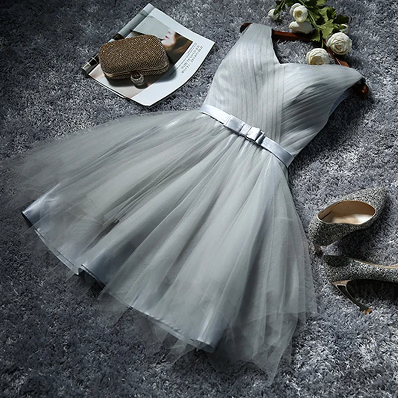 FOLOBE 5 видов стилей платья для девочек серые летние вечерние с открытой спиной