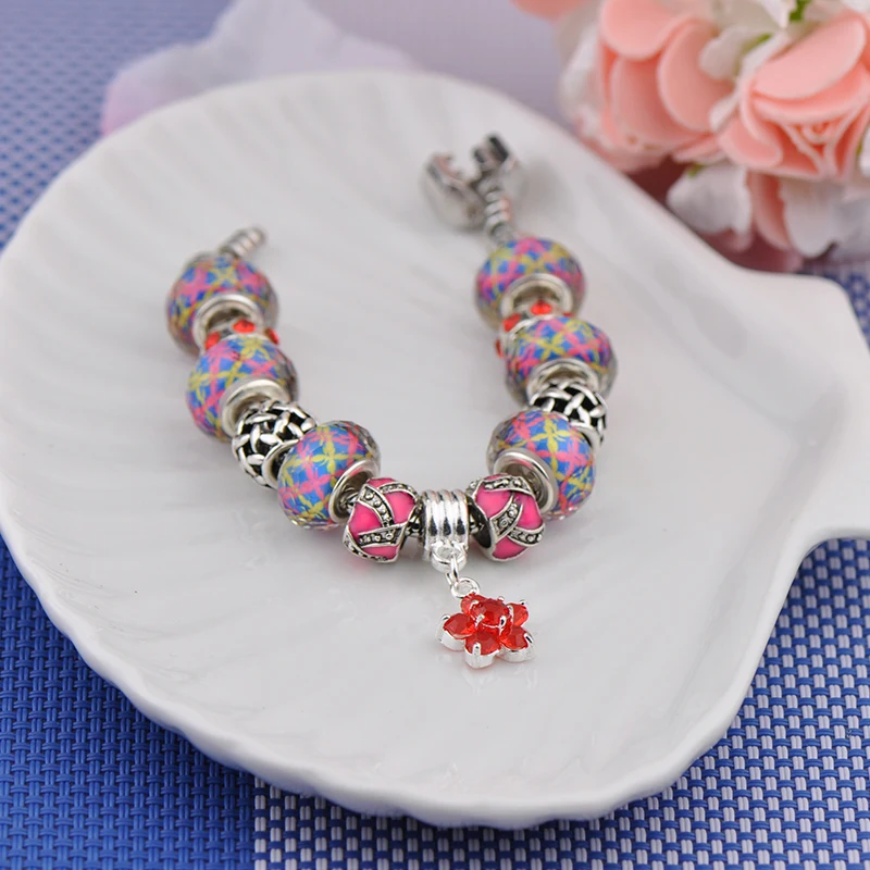 MOK Модный женский браслет Хрустальный Браслет красная пятиконечная звезда