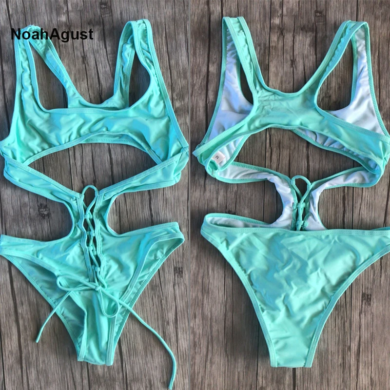 Бразильский сексуальный купальник на шнуровке Женский цельный купальный костюм