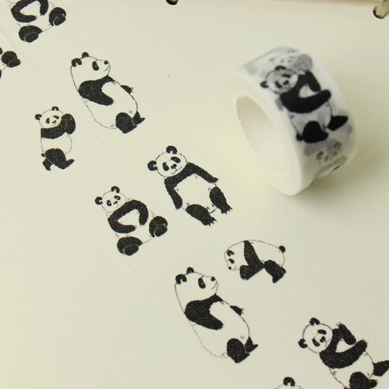 Декоративная клейкая лента с рисунком панды японская Васи Маскировочная