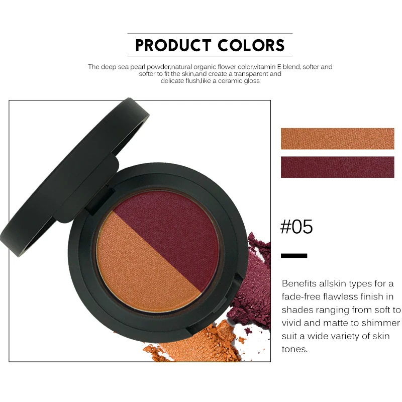 2018 матовые румяна макияж Палитра 6 цветов крем порошок водонепроницаемый стойкие