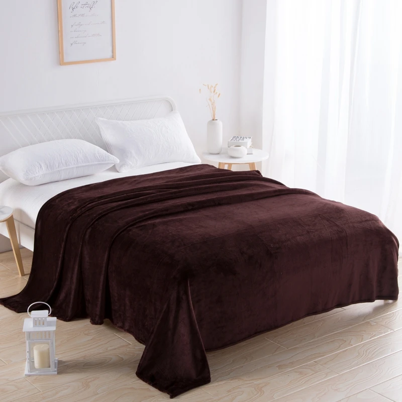 Однотонное Фланелевое флисовое ультра мягкое одеяло Twin Queen King Size легкое плюшевое