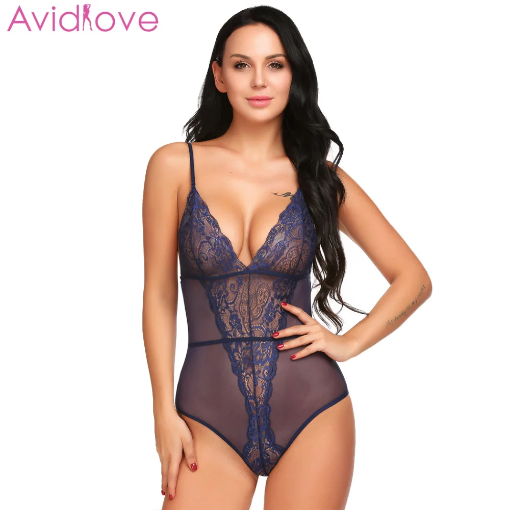 Женское Кружевное боди Avidlove без спинки рукавов на бретельках с цветочным