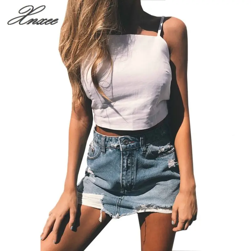 Новая модная женская летняя одежда топ без рукавов повседневная сексуальная