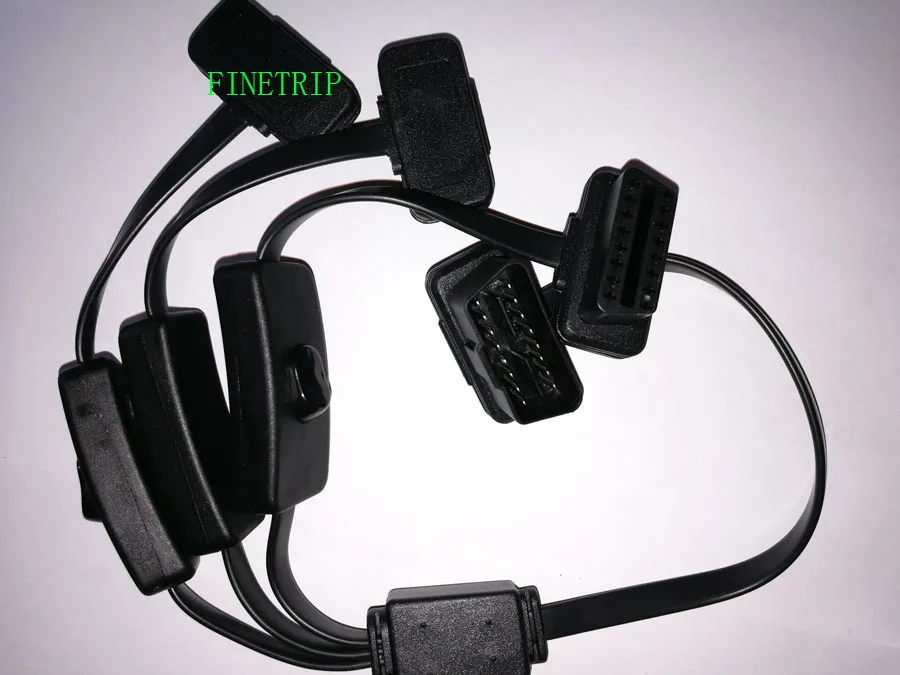 Мужской до 3 Женский разъем OBD OBD2 16PIN переключатель питания диагностический инструмент Длина 50 см Переключатель ВКЛ/ВЫКЛ сохранить мощность для ELM327