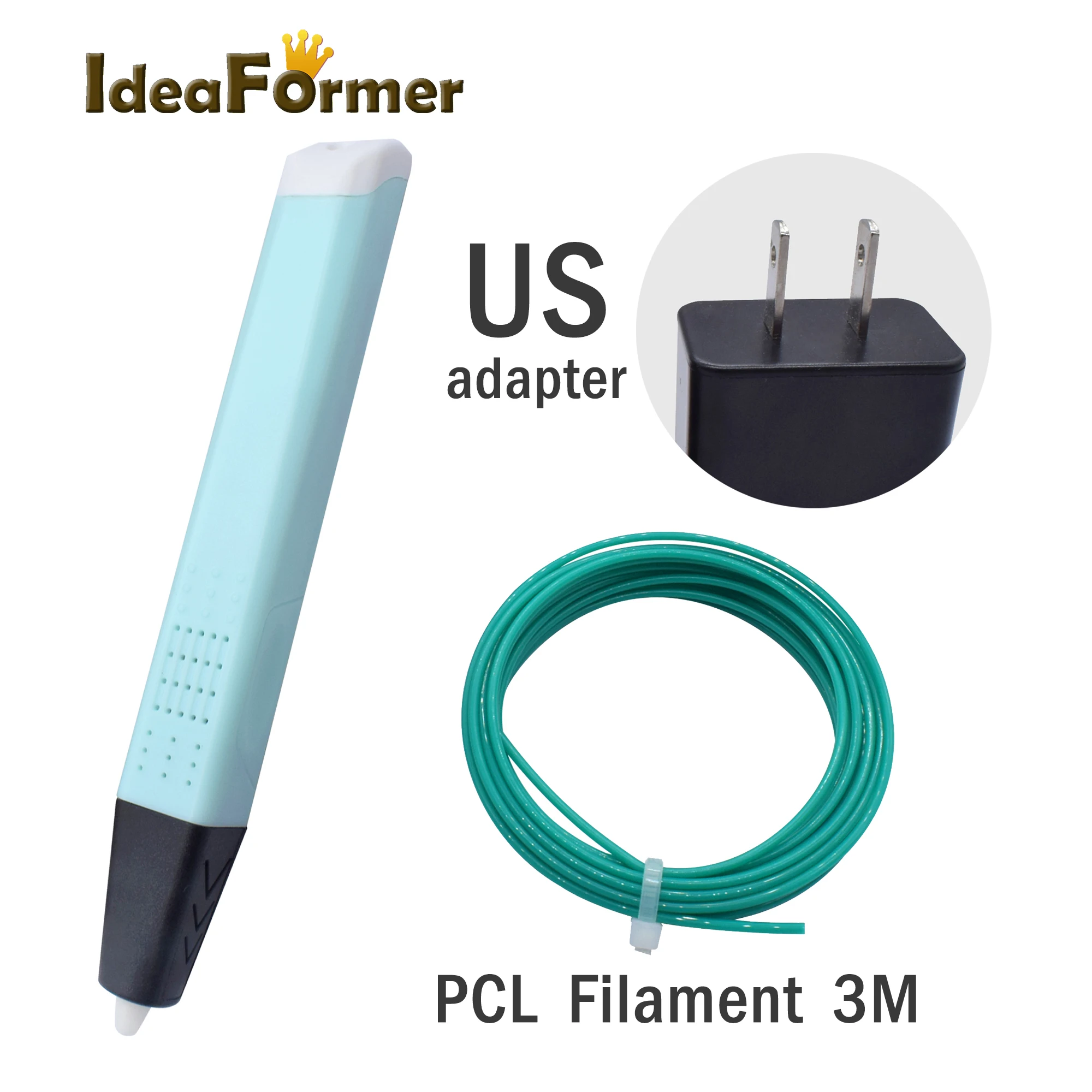 Sky blue US 3D ручки для печати, низкотемпературная 3D Ручка для рисования с PCL нитью, безопасная для детей, подарки для рисования - Цвет: Sky blue US