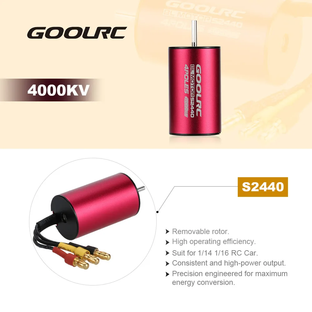 GoolRC S2440 4000KV бесщеточный мотор и 35A бесщеточный ESC комбо набор для 1/14 1/16 RC автомобиль грузовик