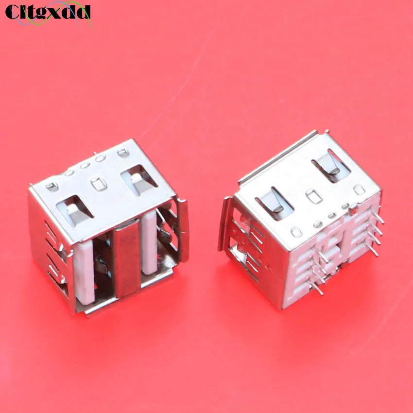 Cltgxdd 1 шт. 8 контактов двойной USB короткий корпус тип A женский 180 дюйма вертикальный