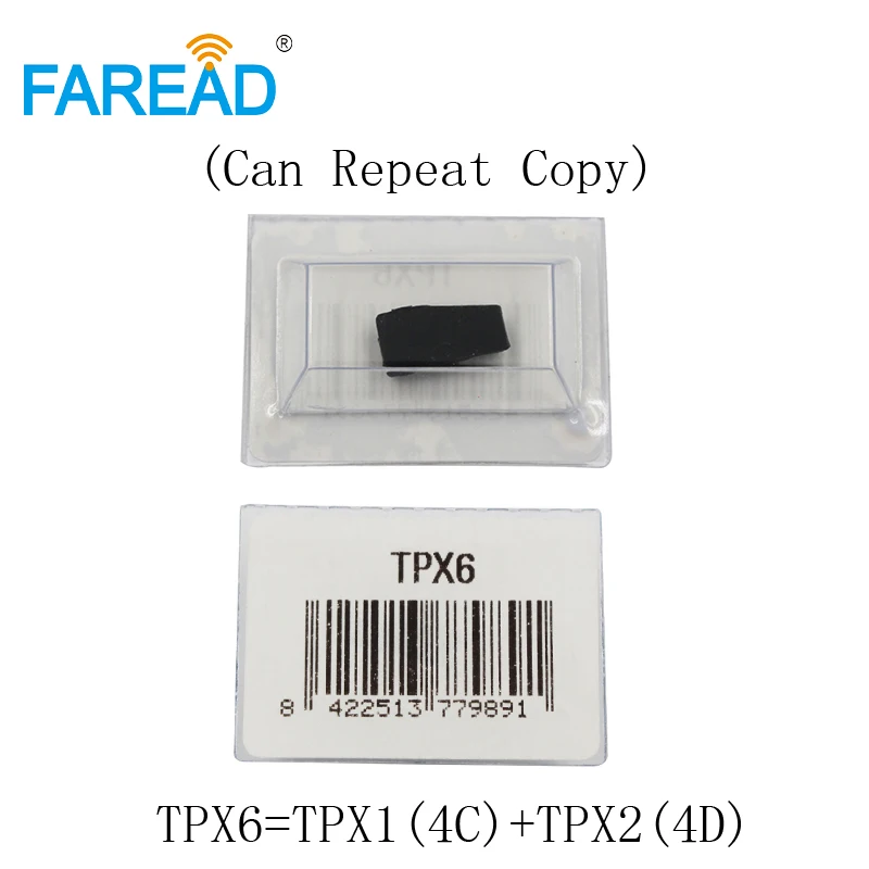 X5pcs TPX6 транспондер Автомобильный ключ чип = TPX1 (4C) + TPX2 (4D) Керамический Карбон