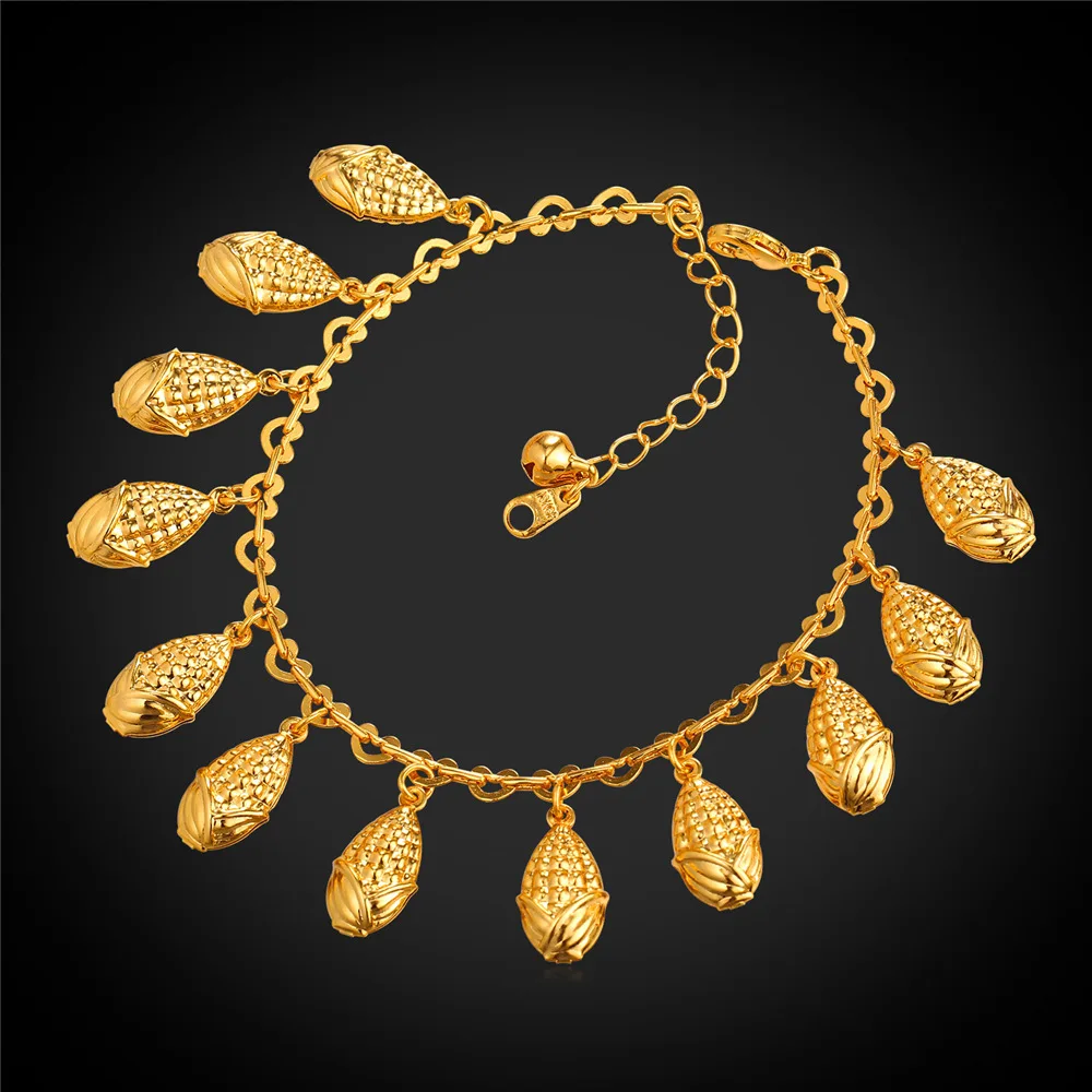 Браслеты для ног Kpop женские анклеты с кукурузой цвет золото/серебро модные