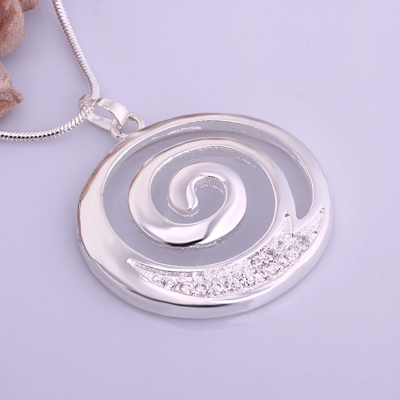 Ювелирные изделия из стерлингового серебра 925 пробы круглая бирка с кристаллами