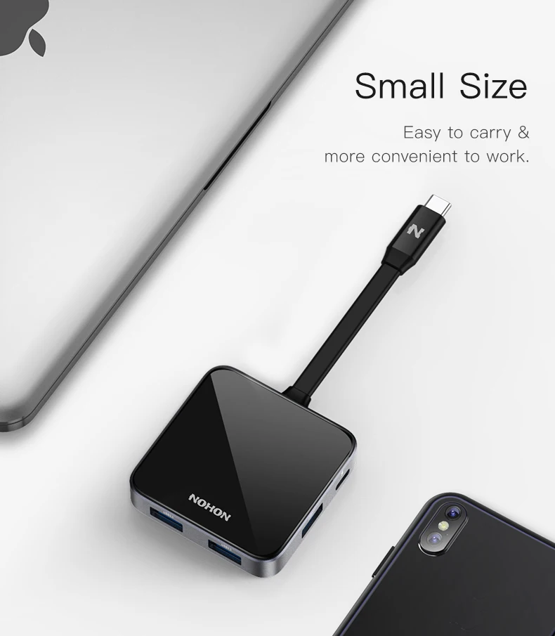 NOHON type C концентратор USB 3,0 USB-C к HDMI концентратор адаптер для MacBook Pro huawei mate 20 Pro PC USB разветвитель 5 портов PD QC док-станция