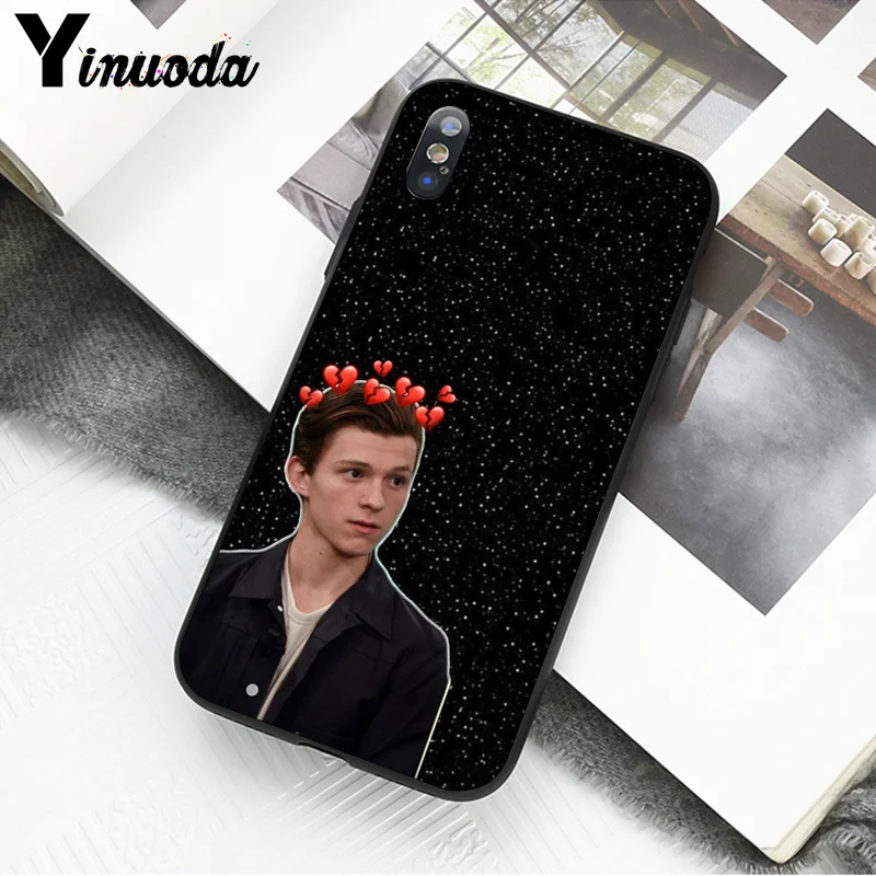 Yinuoda Marvel Hero Человек-паук том Холланд черный чехол для телефона для iPhone 6S 6plus 7plus 8 8Plus X Xs MAX 5 5S XR