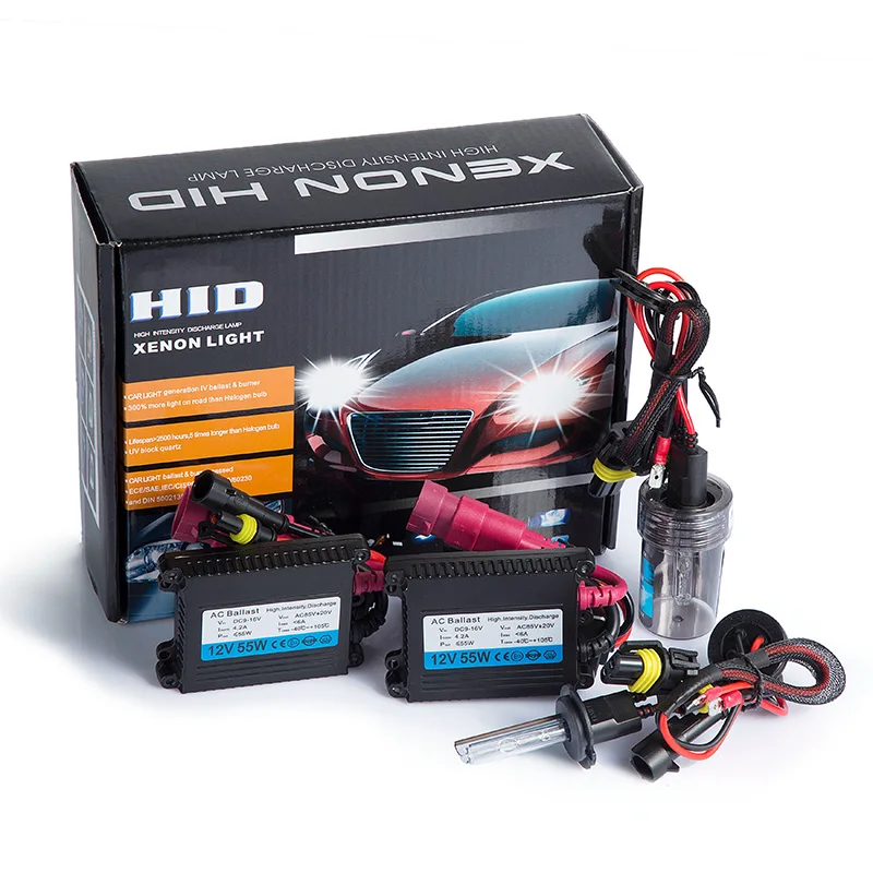 Комплект ксеноновых фар MGTV 55 Вт HID H1 H7 H11 9006 HB3 H27 D2S 9012 H4 биксенон с тонким балластом