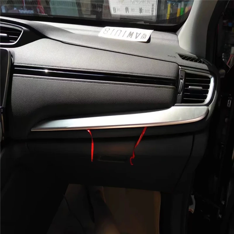 

WELKINRY car auto cover For Honda CR-V CRV 2017 2018 ABS plastic silver front console copilot co-driver seat decorative bar trim