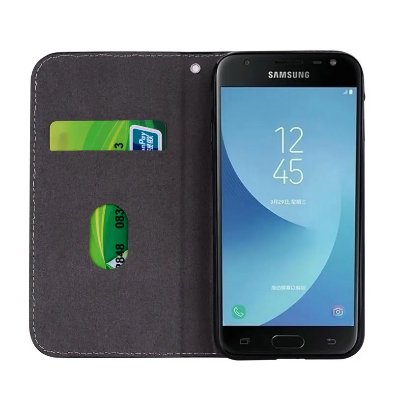 Блестящий Магнитный кошелек для Samsung Galaxy J730 чехол Coque J7 2017 кожаный флип J3 J5 J330 J530