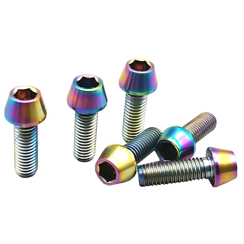 Титановые болты M6 x 10 16 18 20 25 30 35 40 45 50 65 мм шестигранный ключ с конической головкой