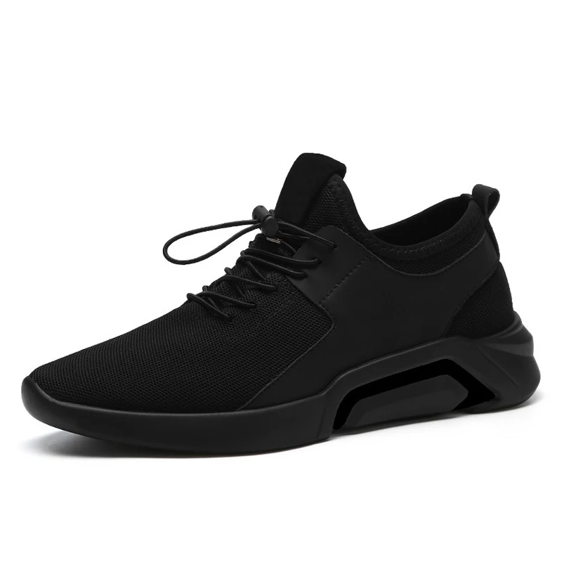 All Black Новинка года; модная повседневная обувь; мужские лоферы на шнуровке; обувь из дышащего сетчатого материала; удобная мужская прогулочная обувь; черные мужские кроссовки - Цвет: All Black